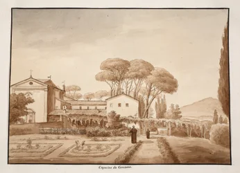 Das Kapuzinerkloster in Genzano, 1833